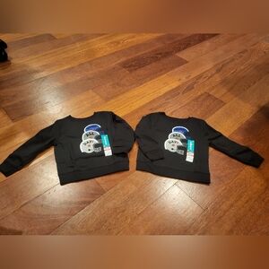 Twins Matching Baby boy football Fleece Sweatshirt Set Size 18mos NWT